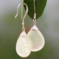 Серьги из серебра и перламутра
