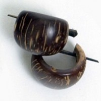 Серьги из кокоса коричневые