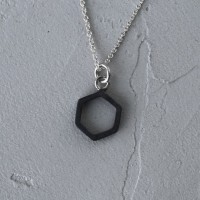 Серебряный кулон с чернением "Шестиугольник"
