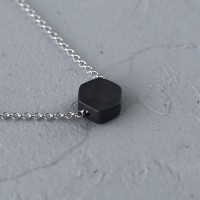 Серебряный кулон с чернением "Шестиуголник"