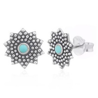 Серебряные серьги с бирюзой