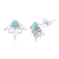 Серебряные серьги с бирюзой