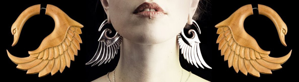 Серьги-Обманки Лебеди