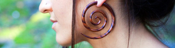 Серьга-Обманка Спираль