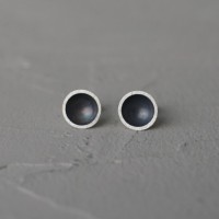 Серебряные серьги с чернением "Вакуум"