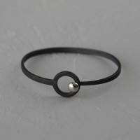 Серебряный браслет с чернением "Замок"