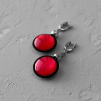 Серьги "Красный круг"