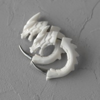 Серьга-Обманка Белый Дракон